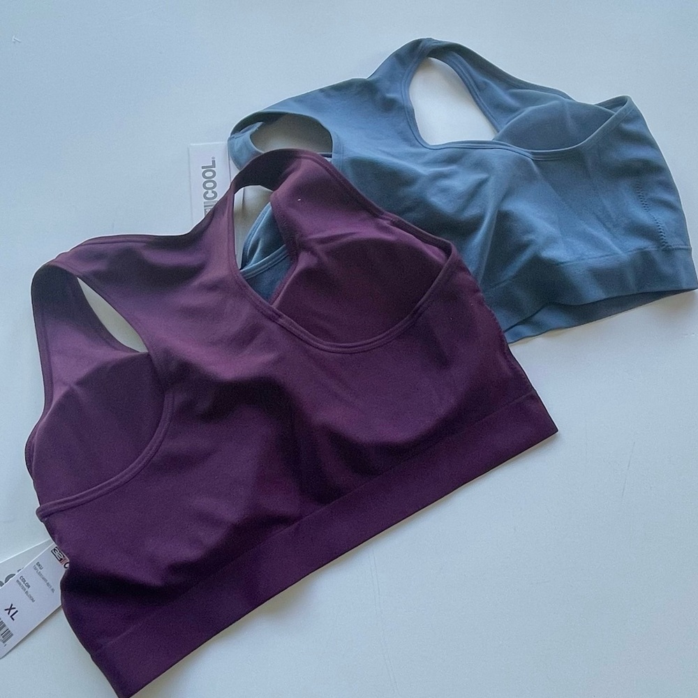 SEAMLESS RACERBACK SPORTS BRA 2 pieces Size XL - Picture 7 of 9